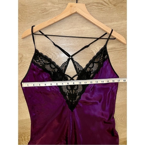 In Bloom by Jonquil Purple Satin Chemise (Excellent Condition, Like New) - Picture 4 of 7